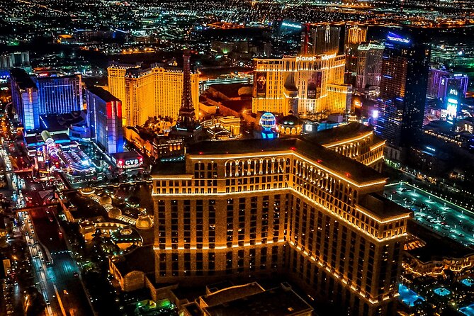 Las Vegas Night Flight With Dinner at Matteo Ristorante - Helicopter Flight Experience