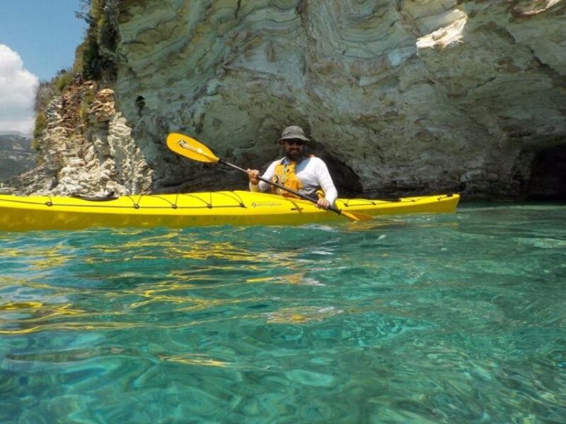 Lefkas, Nydri: Kayaking Day Trip to Scorpios and Meganisi - Swimming at Roka Beach