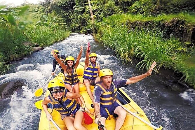 (Less Stairs) Bali Telaga Waja Rafting & Zipline - Lunch, Transfer - Zipline Crossing the Telaga Waja River