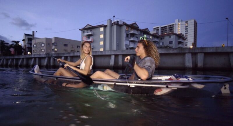 Lighted Clear Kayaks at Night W/ Champagne in Miami Beach - Group Size and Languages