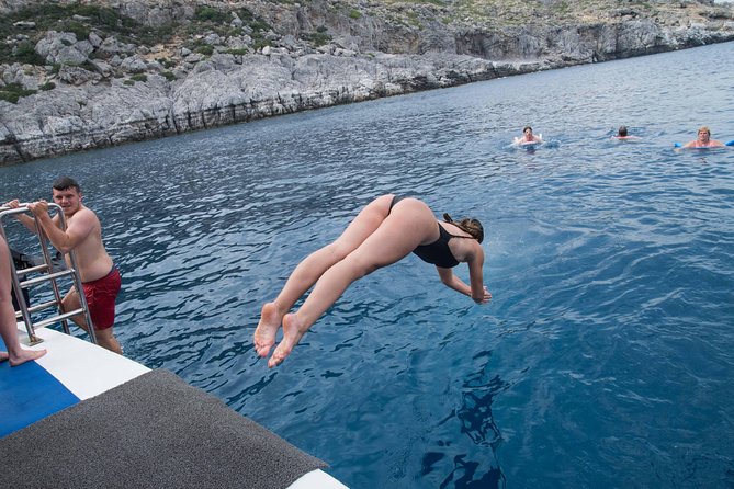 Lindos Full Day Boat Tour With Swimming - Tour Duration and Capacity