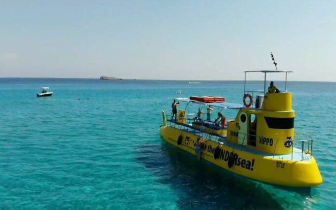 Lindos: Submarine Cruise With Swimming Stop at Navarone Bay - Submarine Viewing and Fish Feeding