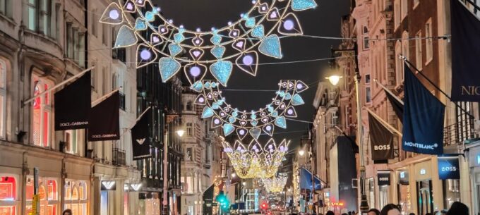 London Christmas Sparkle Private Walking Tour - Famous Bond Street