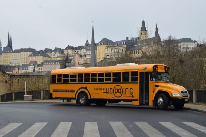 Luxembourg: Gourmet Food Dinner in a Vintage Bus - Breaks at Restaurant Stops