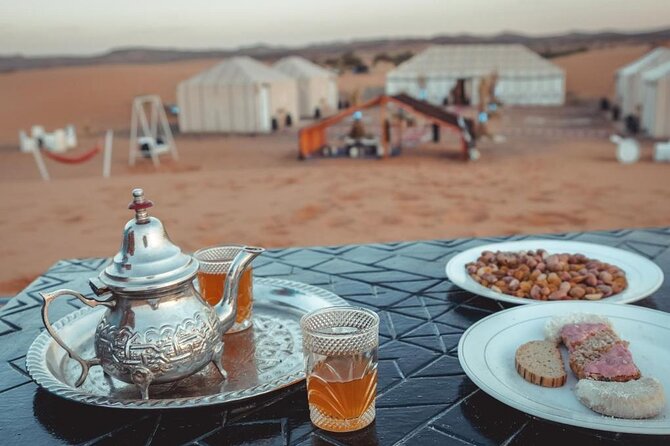 Luxury Camp in Merzouga Desert With Camel Ride, Car 4WD - Sandboarding in the Desert