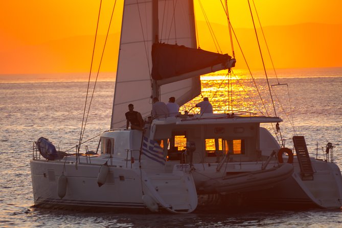 Luxury Catamaran Semi Private Cruise With Meals & Drinks and Transportation. - Pickup From Platis Gialos Hotel