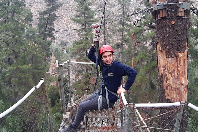 Maipo Canyon Zip Lining and Canopy Plus Winery Tour and Tasting - Ziplining at Cascada De Las Animas