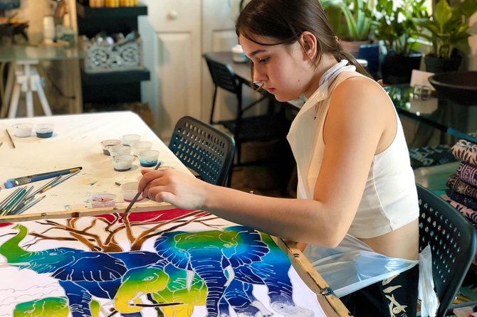 Make and Paint a Malaysian Batik Scarf in Aventura, Florida - Step-by-Step Batik Painting Process
