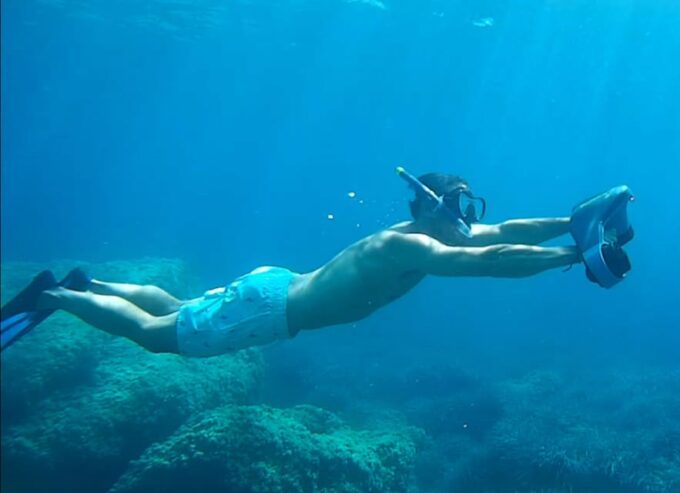 Mallorca: Sailing 100% Electric Boat + Snorkel + Aperitive - Underwater Exploration With Snorkeling and Sea Scooters
