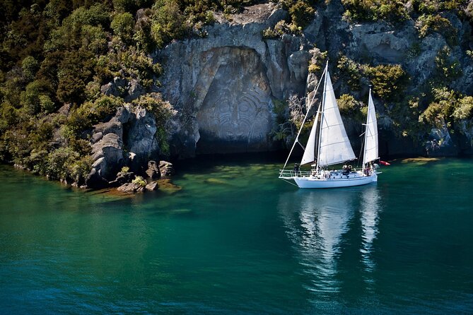 Maori Rock Carvings Eco Sailing Taupo - Eco-friendly Electric Yacht Cruises