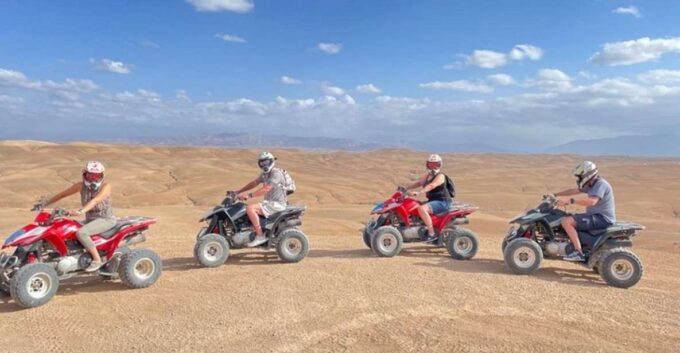 Marrakech: 1h Quad Bike Dinner &Show Sunset on Agafay Desert - Breathtaking Sunset Views