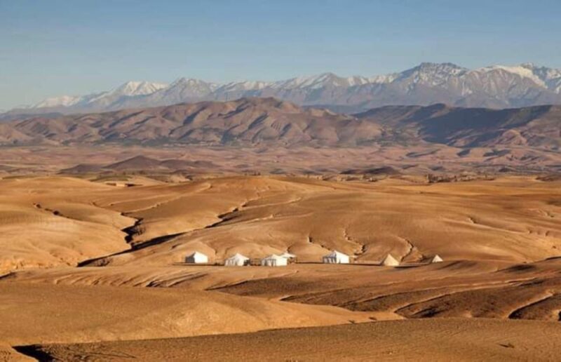 Marrakech: Agafay Desert Dinner and Sunset Camel Ride Trip - Camel Ride Through Agafay Desert