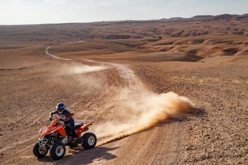 Marrakech: Agafay Desert Quad Biking Tour With Dinner & Show - Traditional Moroccan Dinner in Nomadic Tent