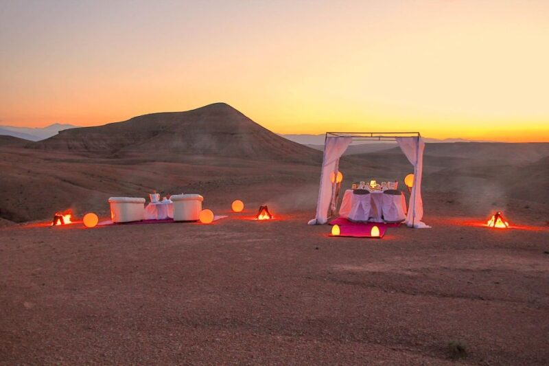 Marrakech: Sunset & Camels and Luxury Dinner With Fireshow - Pickup and Drop-off
