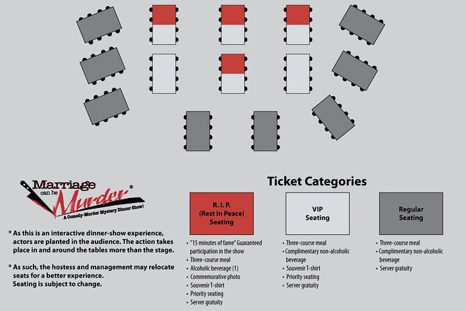 Marriage Can Be Murder Dinner Show in Las Vegas - Arrival and Seating Arrangements