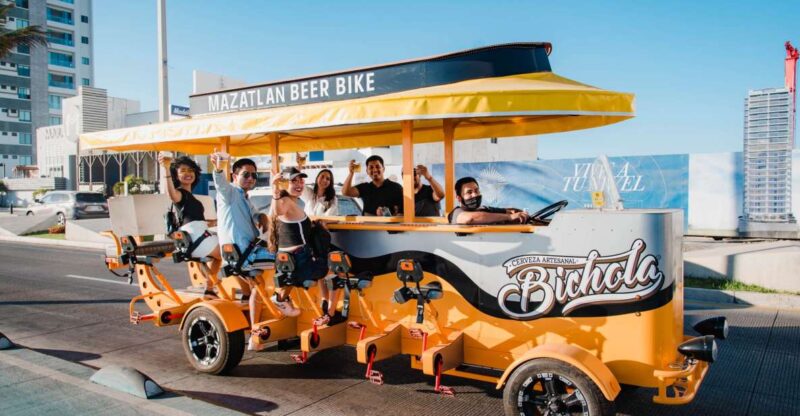 Mazatlan: Seafront Boardwalk Beer Bike Tour - Tour Description