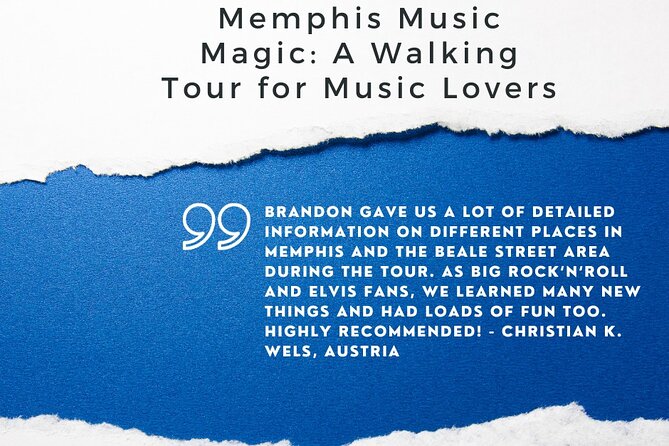 Memphis Music Magic: A Walking Tour for Music Lovers - Booking Information