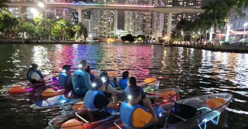 Miami: Guided LED-LIT Kayak Night Tour With Drinks - Experience Highlights