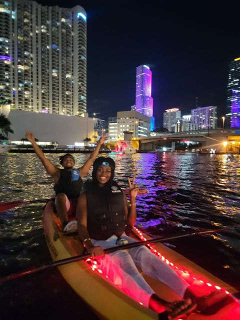 Miami: Guided LED-LIT Kayak Night Tour With Drinks - Skyline and Night Sights