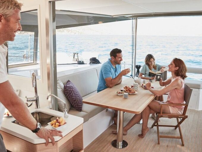 Milos: Kleftiko Morning Catamaran Cruise With Food & Drinks - Safety and Snorkeling Gear