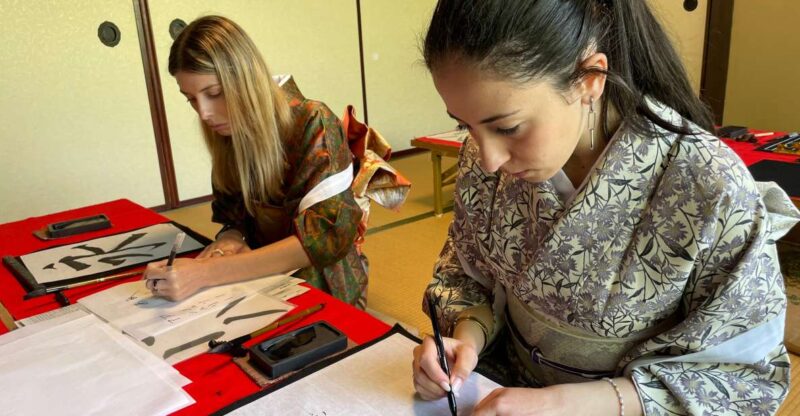 Miyajima: Cultural Experience in a Kimono - Calligraphy Lesson