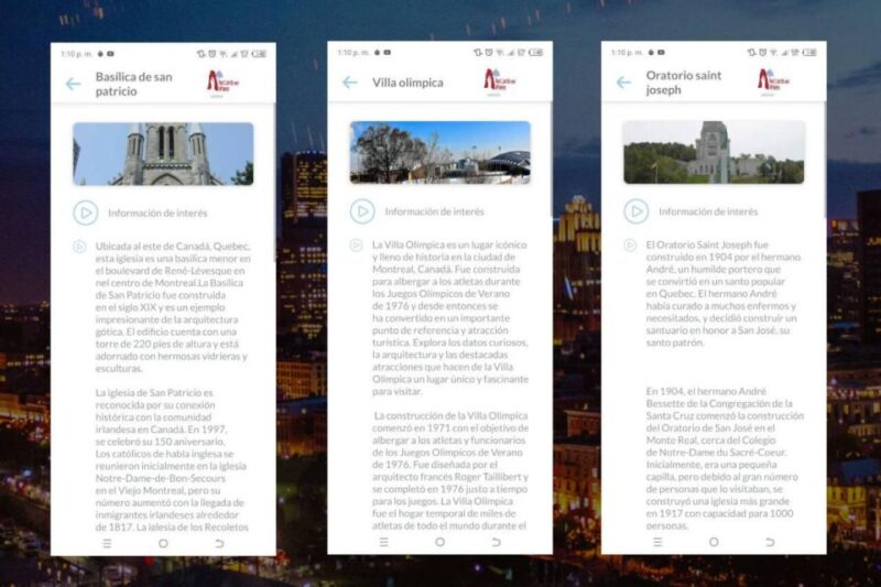 Montreal Self-Guided Tour App - Multilingual Audioguide - Key Points