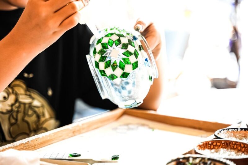 Mosaic Lamp Making Workshop in Tustin - Turkish Tea and Shortbread