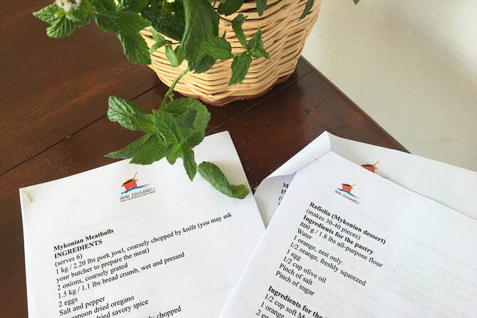 Mykonos Cooking Class of Local Specialties - Dessert Menu