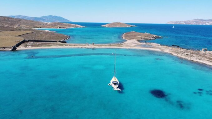 Mykonos: Rhenia Island Sunset Cruise With Transfer and Meal - Optional Delos Archaeological Site