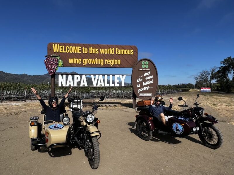 Napa Valley: Napa Valley Guided Sidecar Tour With 3 Wineries - Itinerary