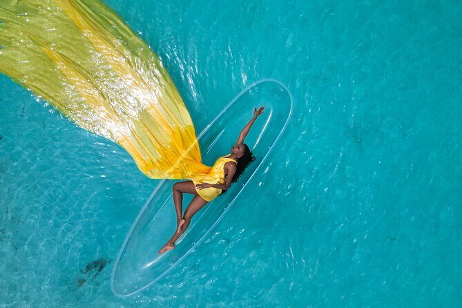 Nassau Clear Kayak Drone Photoshoot- Floating Dress - Key Points