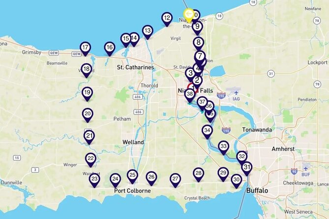 Niagara Peninsula: a Smartphone Audio Driving Tour - Meeting Point and Route