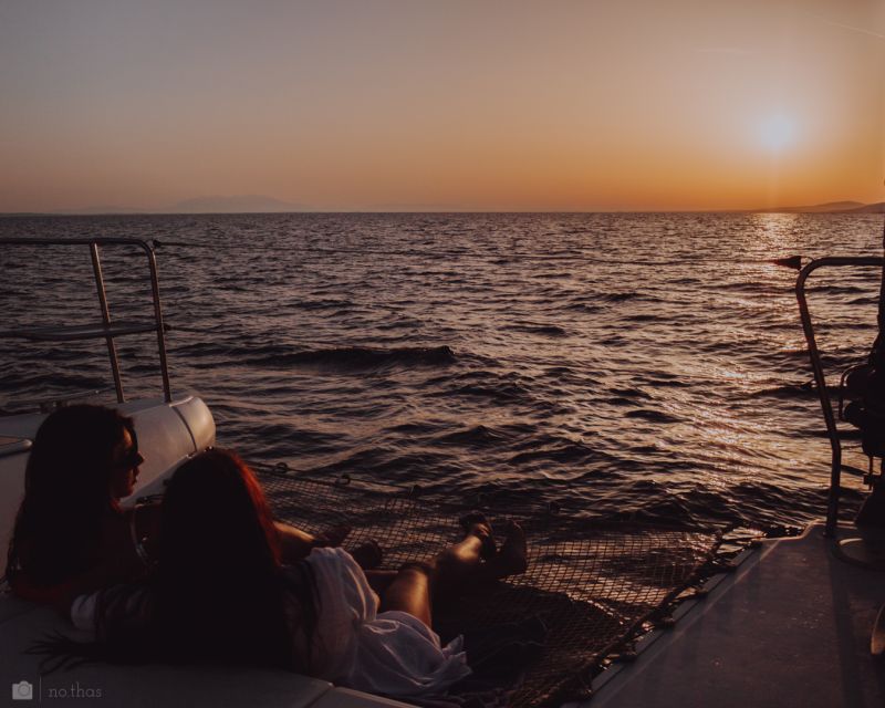 Nikiti: Private Catamaran Sunset Cruise With Drinks - Sail to Spathies Lagoon and Agios Georgios