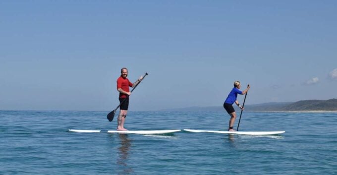 Noosa: Stand Up Paddle Lesson Double Island Adventure - Duration and Group Size