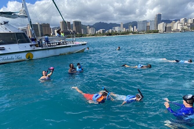 OAHU CATAMARAN Snorkel W/Turtles Waikiki SEE TURTLES GUARANTEED - Meeting Point and Pickup