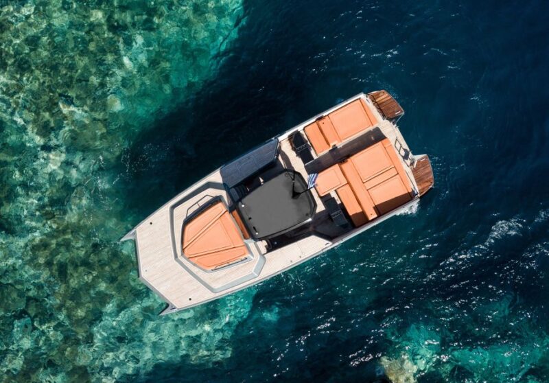 Oia: Private Santorini Catamaran Tour for Two With Drinks - Luxury Catamaran Amenities