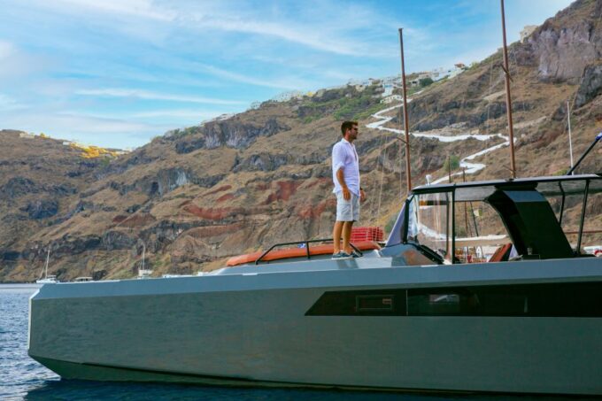 Oia: Private Santorini Catamaran Tour for Two With Drinks - Highlights of the Tour