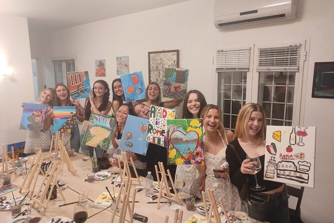 Paint and Free Flowing Wine Art Class in Rome - Indulging in Italian Snacks and Wine