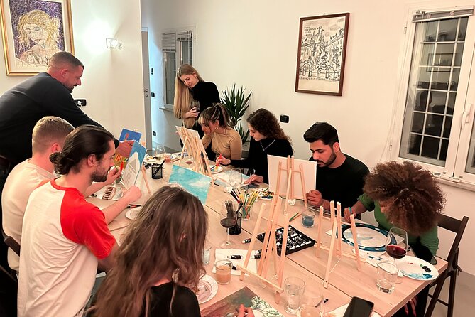 Paint and Free Flowing Wine Art Class in Rome - Discovering the Painting Equipment