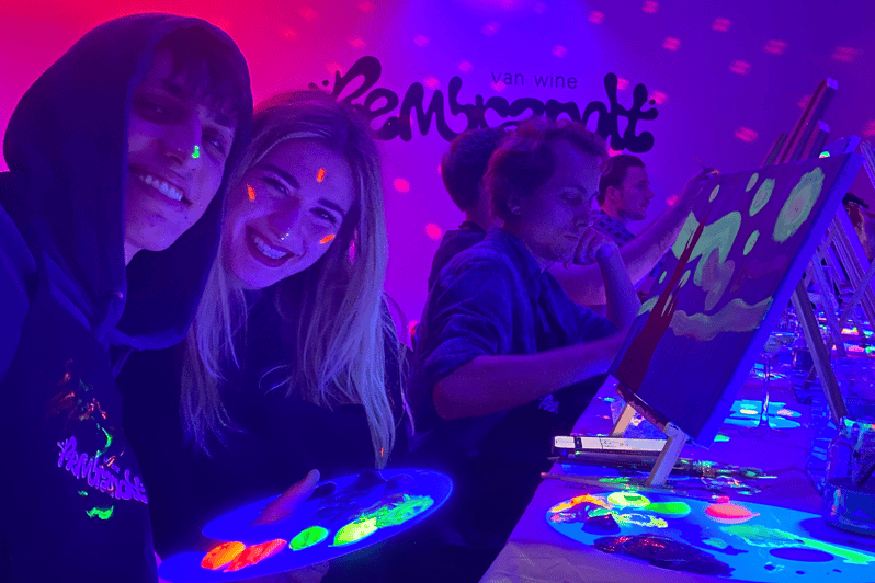 Paint and Sip in the Dark at Rembrandt Van Wine Amsterdam - Key Points