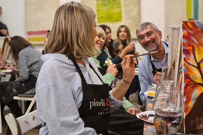 Painting Party at Art Bottega - Paint & Wine Studio in Rijeka - Cozy Atmosphere and Social Interaction