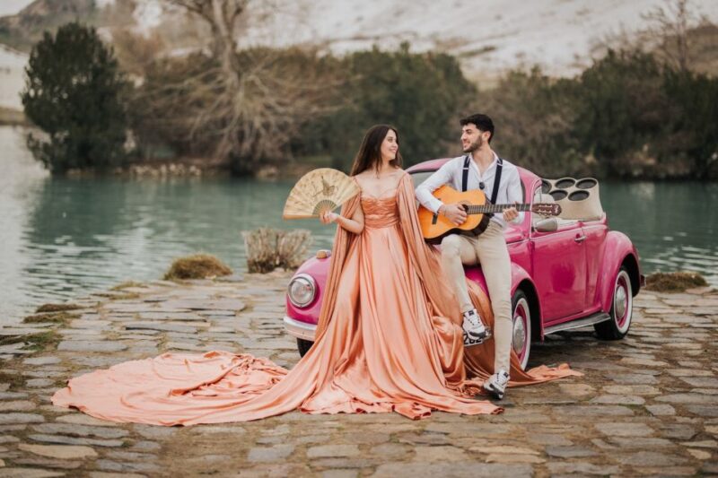 Pamukkale Travertine Photoshoot With Flying Dress - Stunning White Terraces
