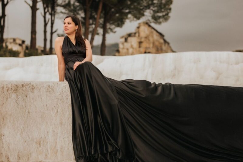 Pamukkale Travertine Photoshoot With Flying Dress - Breathtaking Natural Beauty