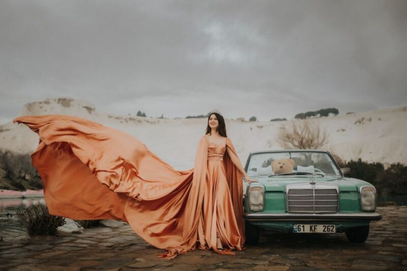 Pamukkale Travertine Photoshoot With Flying Dress - Smooth Photography Experience