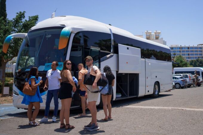 Paphos/Akamas: Blue Lagoon Bus & Boat Tour With Water Slide - Swim, Slide, and Enjoy Refreshments