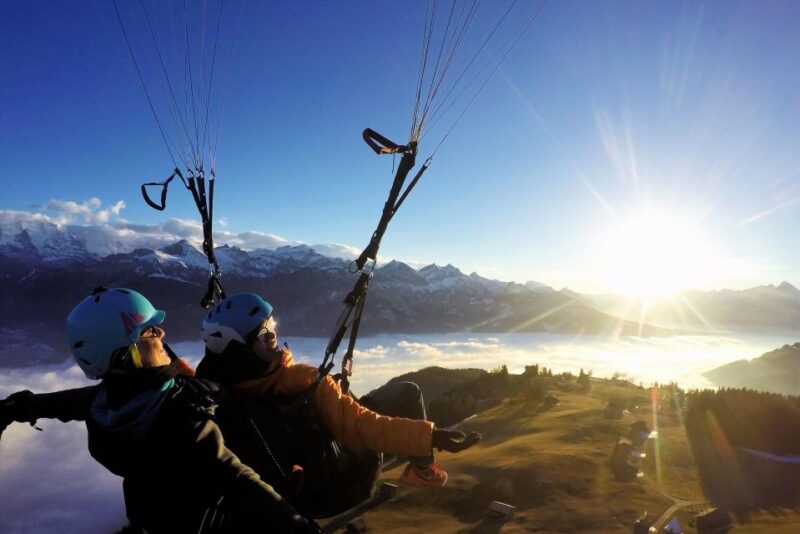 Paragliding Tandem Flight in Interlaken - Preparing for the Takeoff
