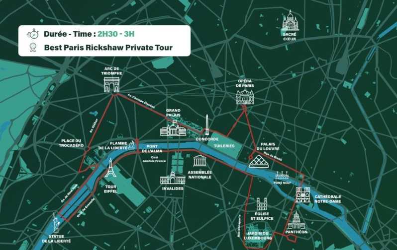 Paris : Private Luxury Rickshaw Tour With Hotel Pick-up - Tour Features
