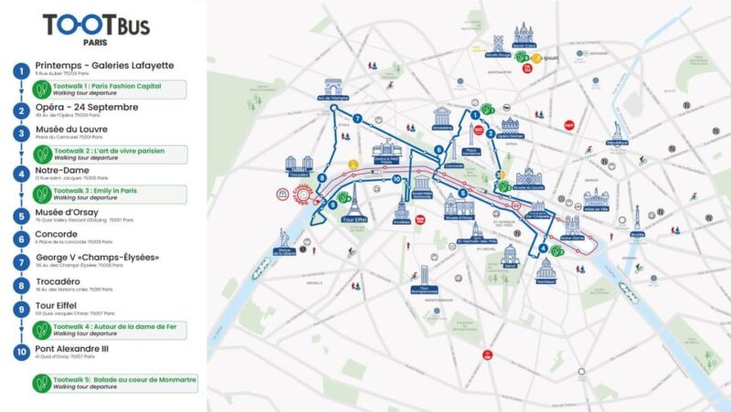 Paris: Tootbus Hop-On Hop-Off With Optional River Cruise - Operational Information