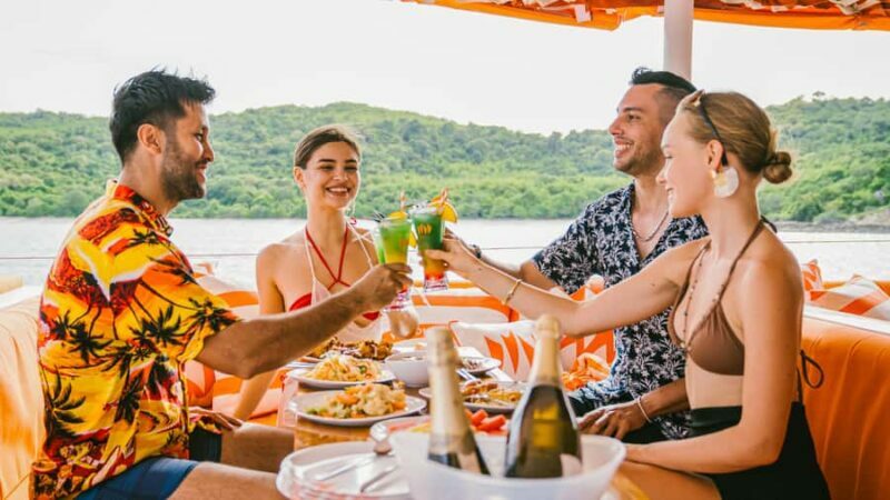Pattaya: 3 Islands Yacht Sunset Party with Live DJ & Buffet - Key Points