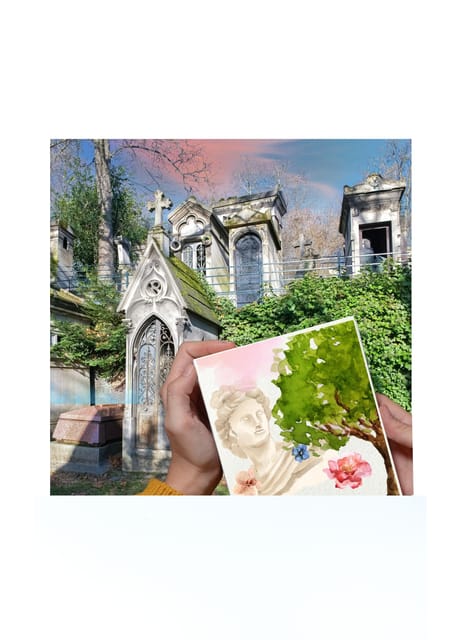Père Lachaise Cemetery Watercolor Postcard Workshop in Paris - Key Points